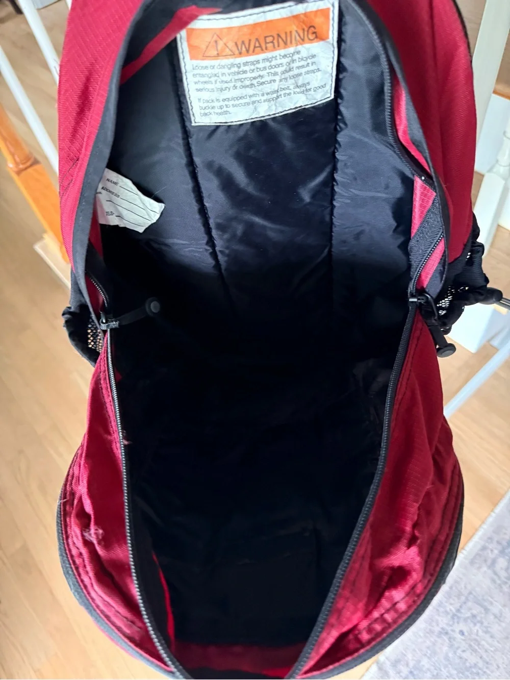 L.L.Bean Red & Black Backpack Daypack